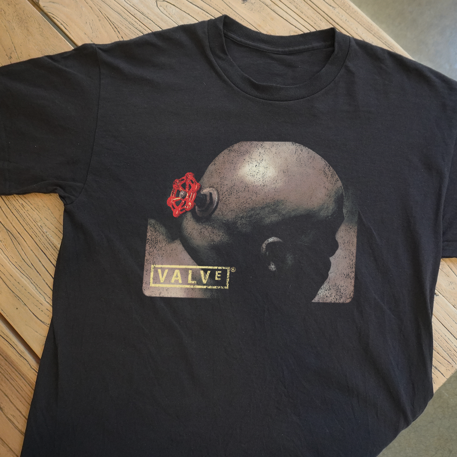 Mr. Valve Washed Black Cotton Tee - Promo Style