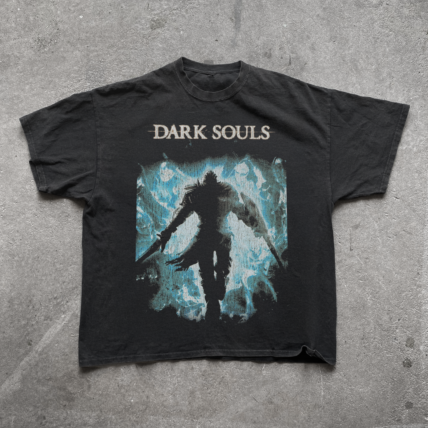 Black Washed DVRK SOULS Tee - Stylish Streetwear Essential