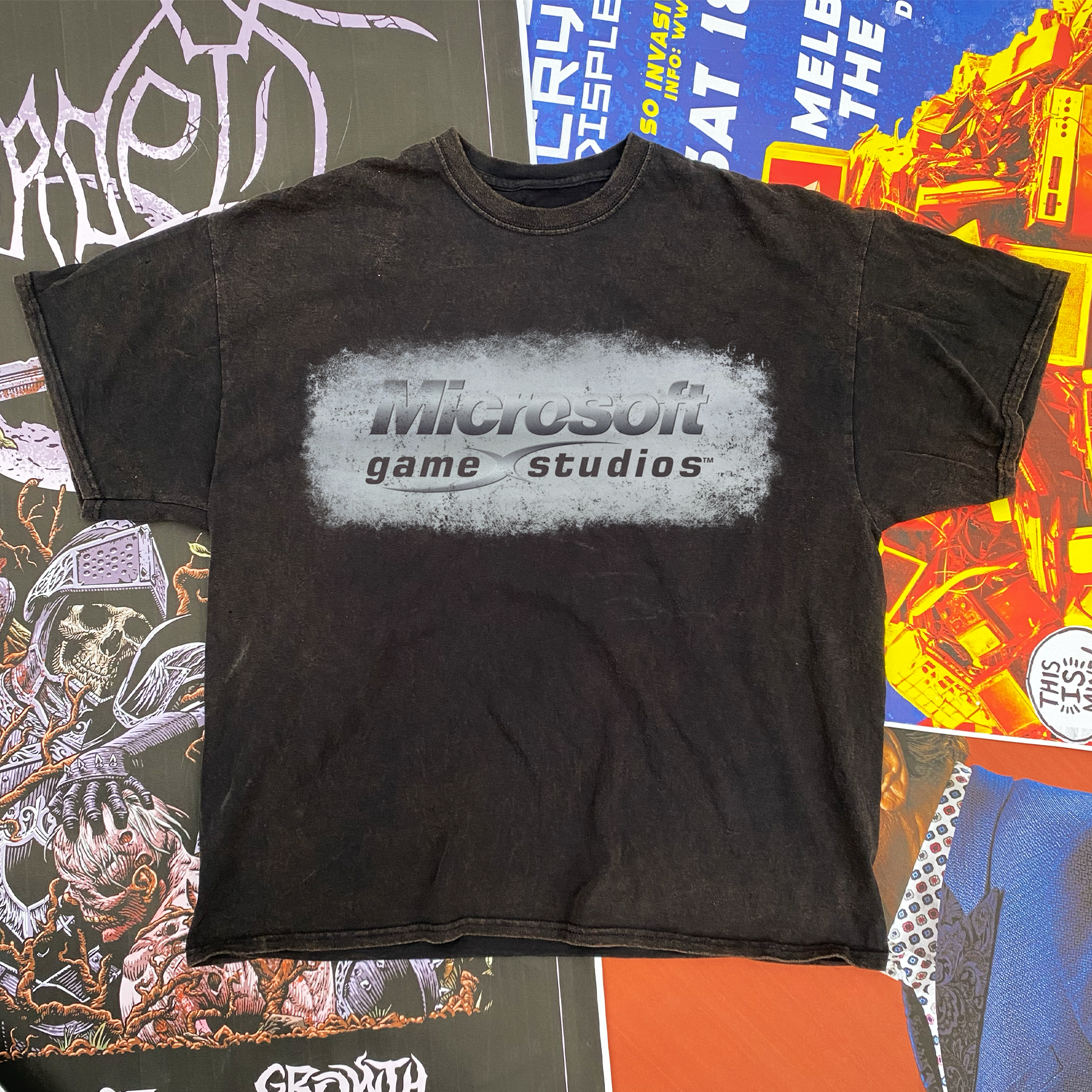 Microsoft Game Studios Distressed Black Tee