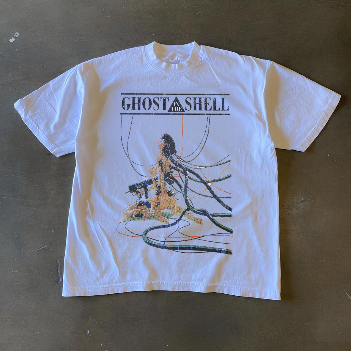 Rare White Ghost in the Shell Graphic Tee