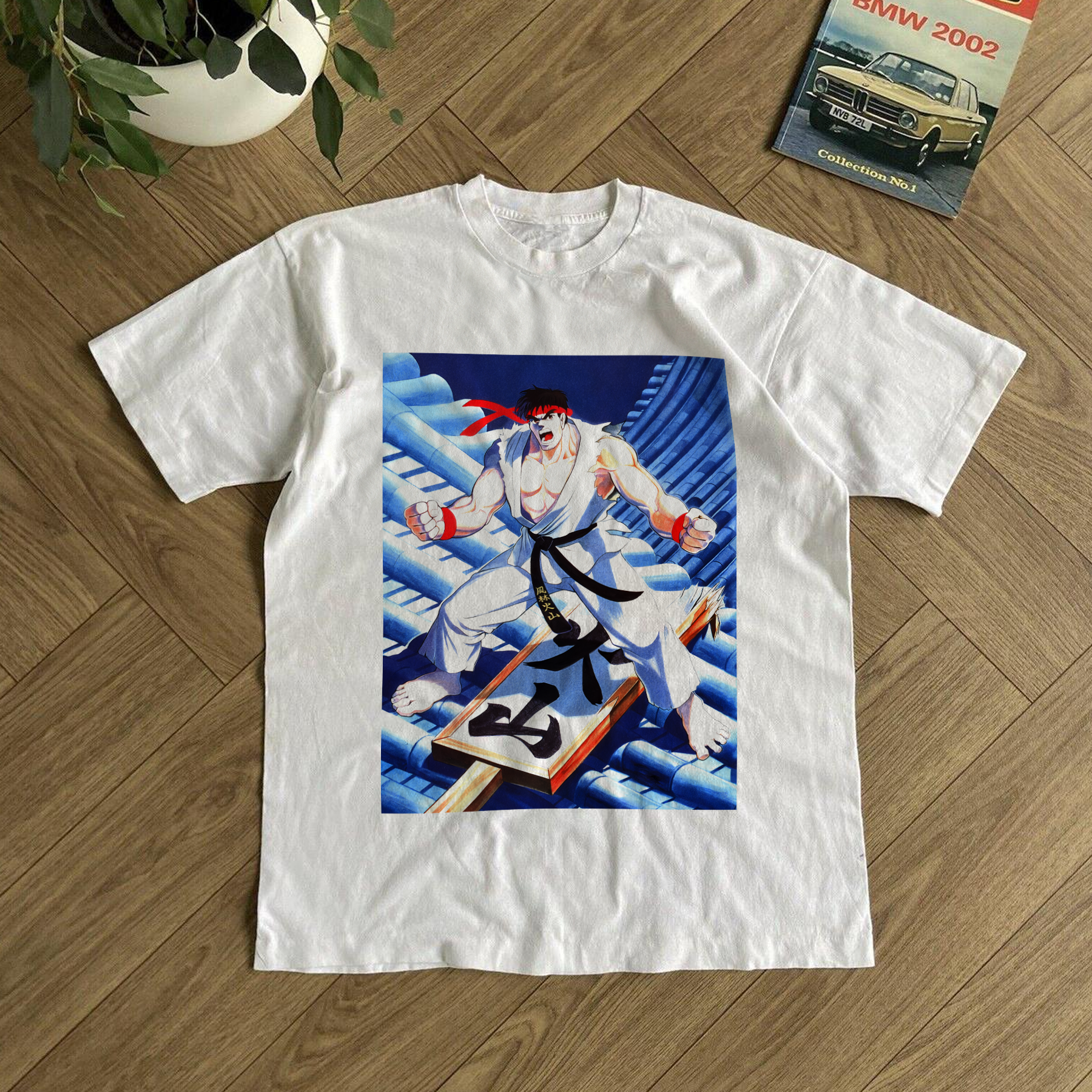 90s Retro Ryu Graphic White Tee