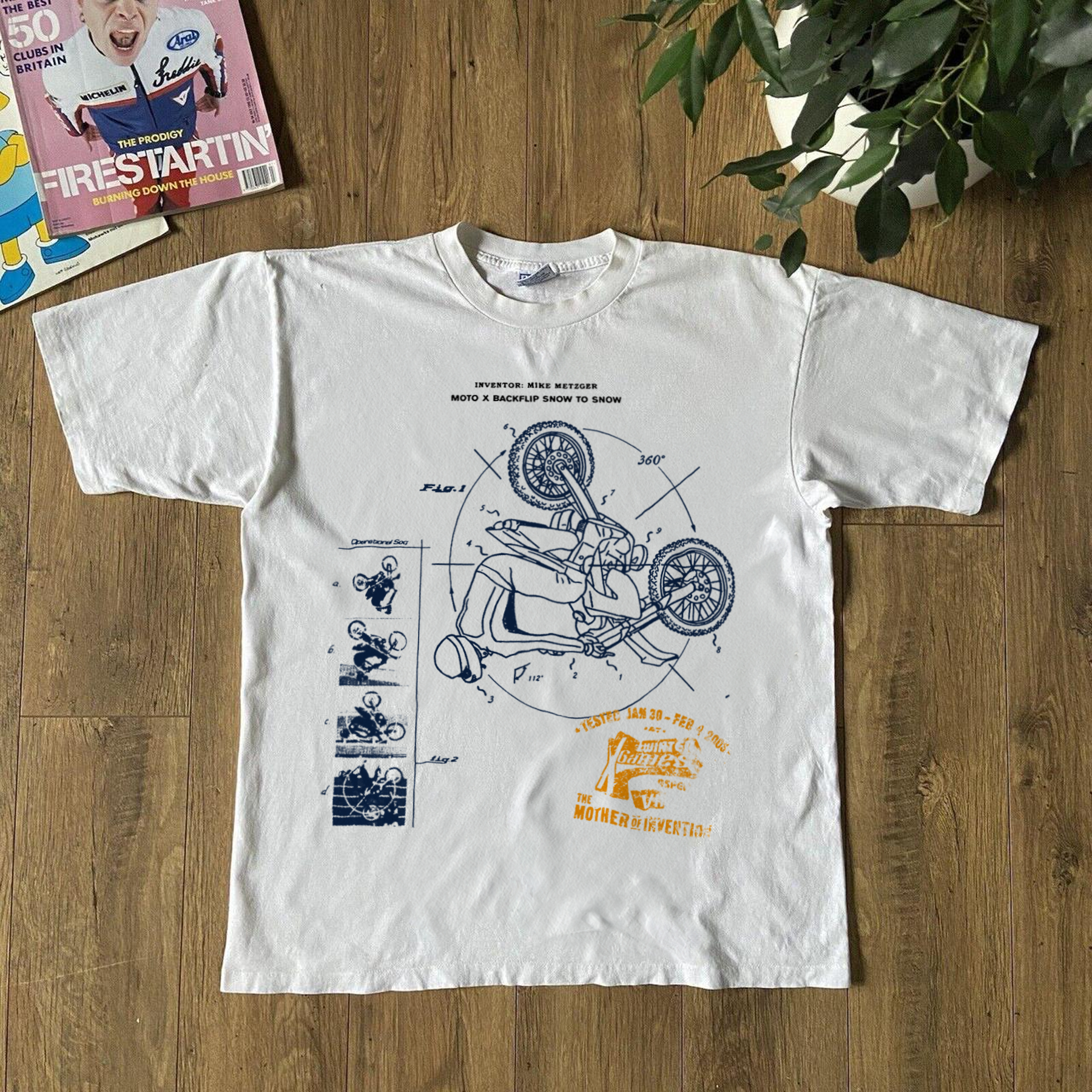 90s XGames Mike Metzger Backflip White Tee