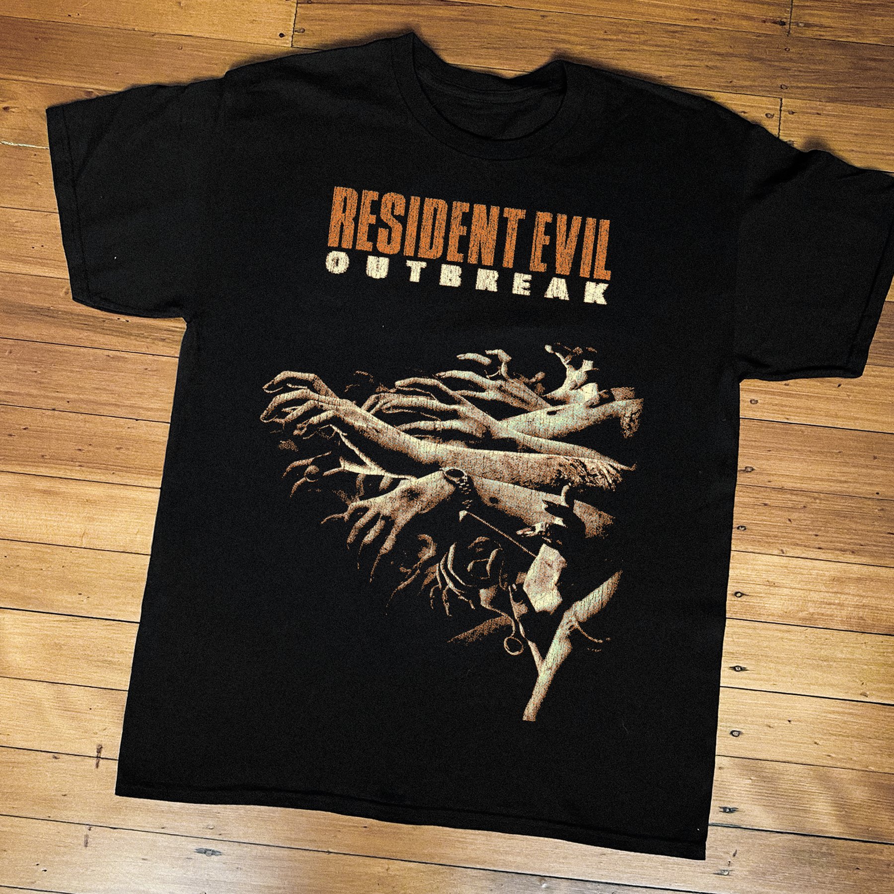Resident Evil Outbreak PS2 Vintage Black Tee