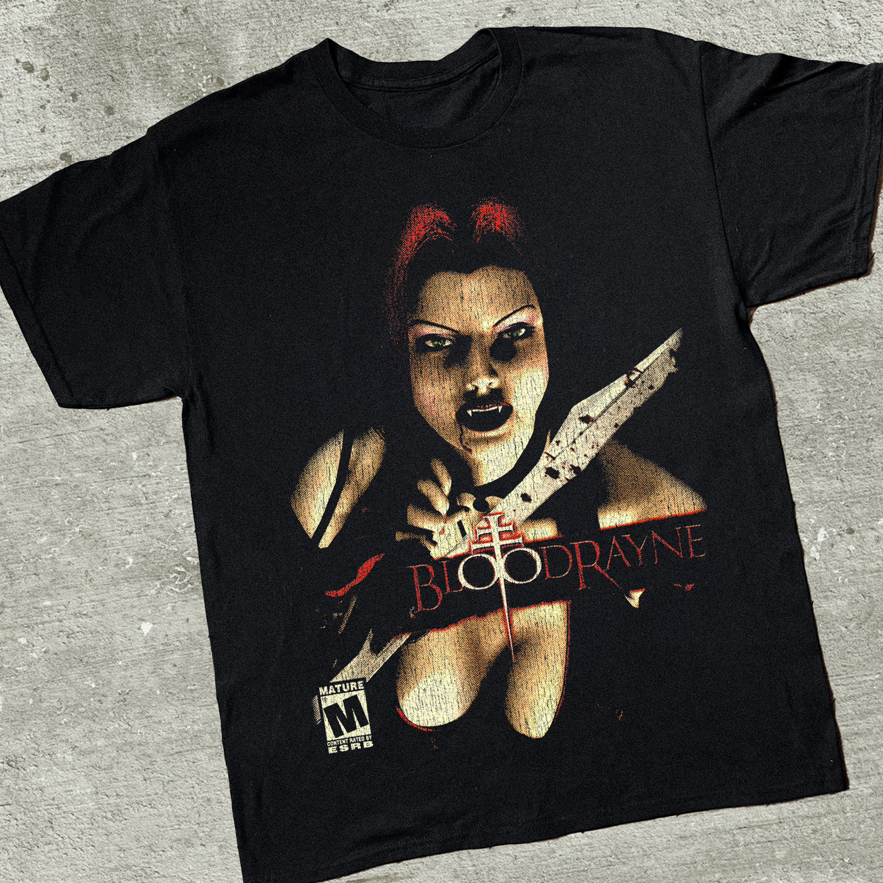 BloodRayne PS2 Vintage Black T-Shirt