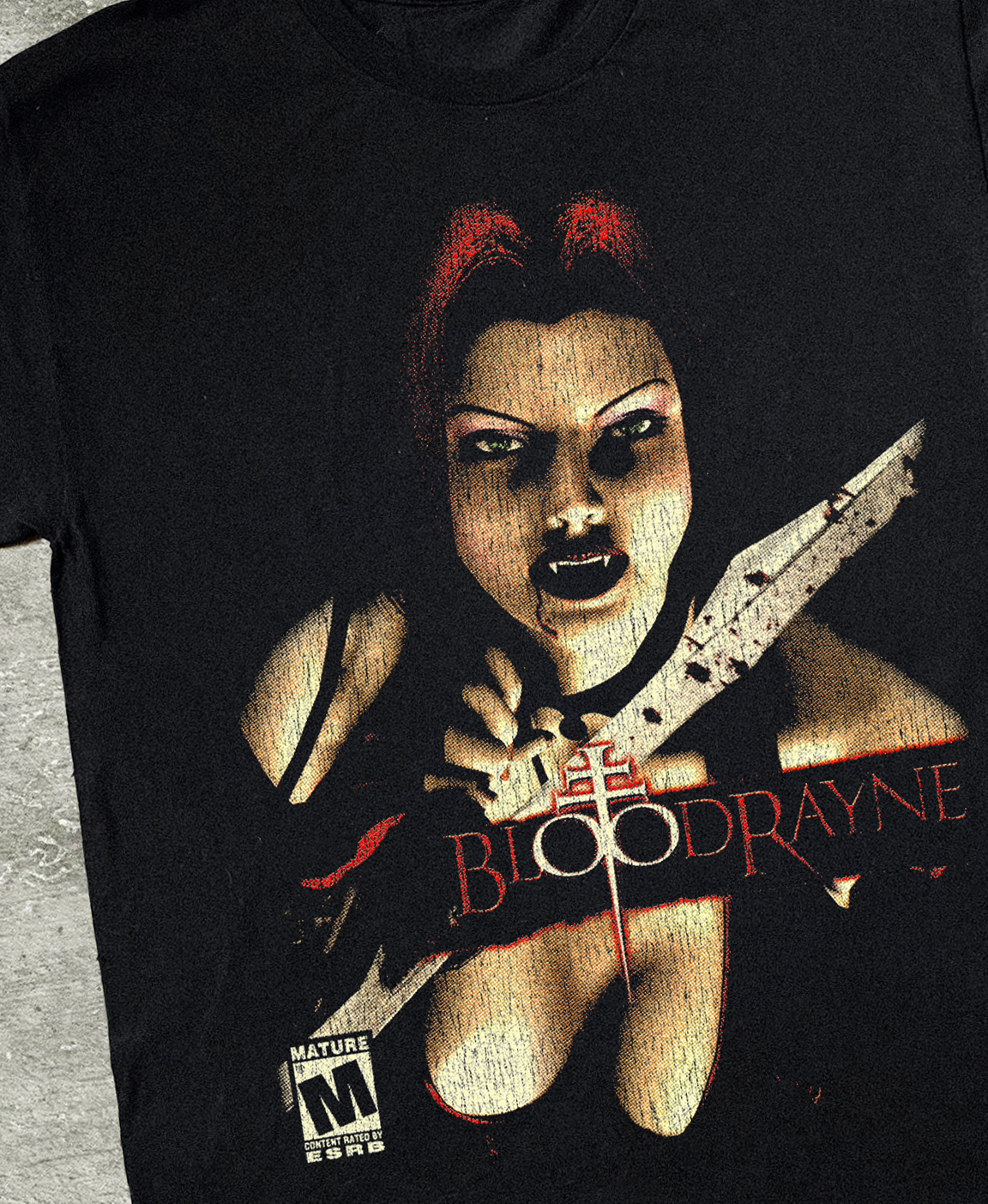BloodRayne PS2 Vintage Black T-Shirt
