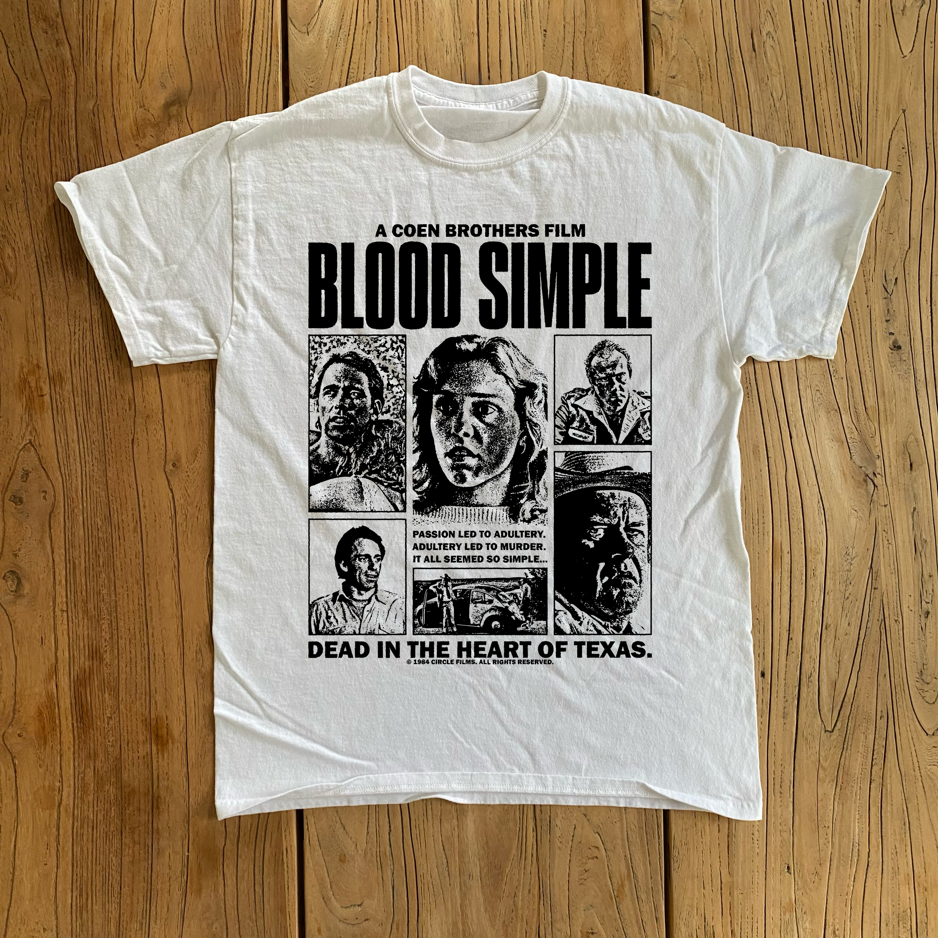 Blood Simple Movie Promo White Tee