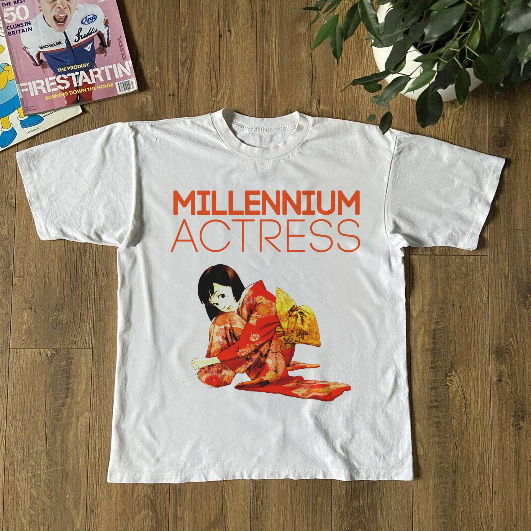 2001 Millennium Actress Retro White Promo Tee