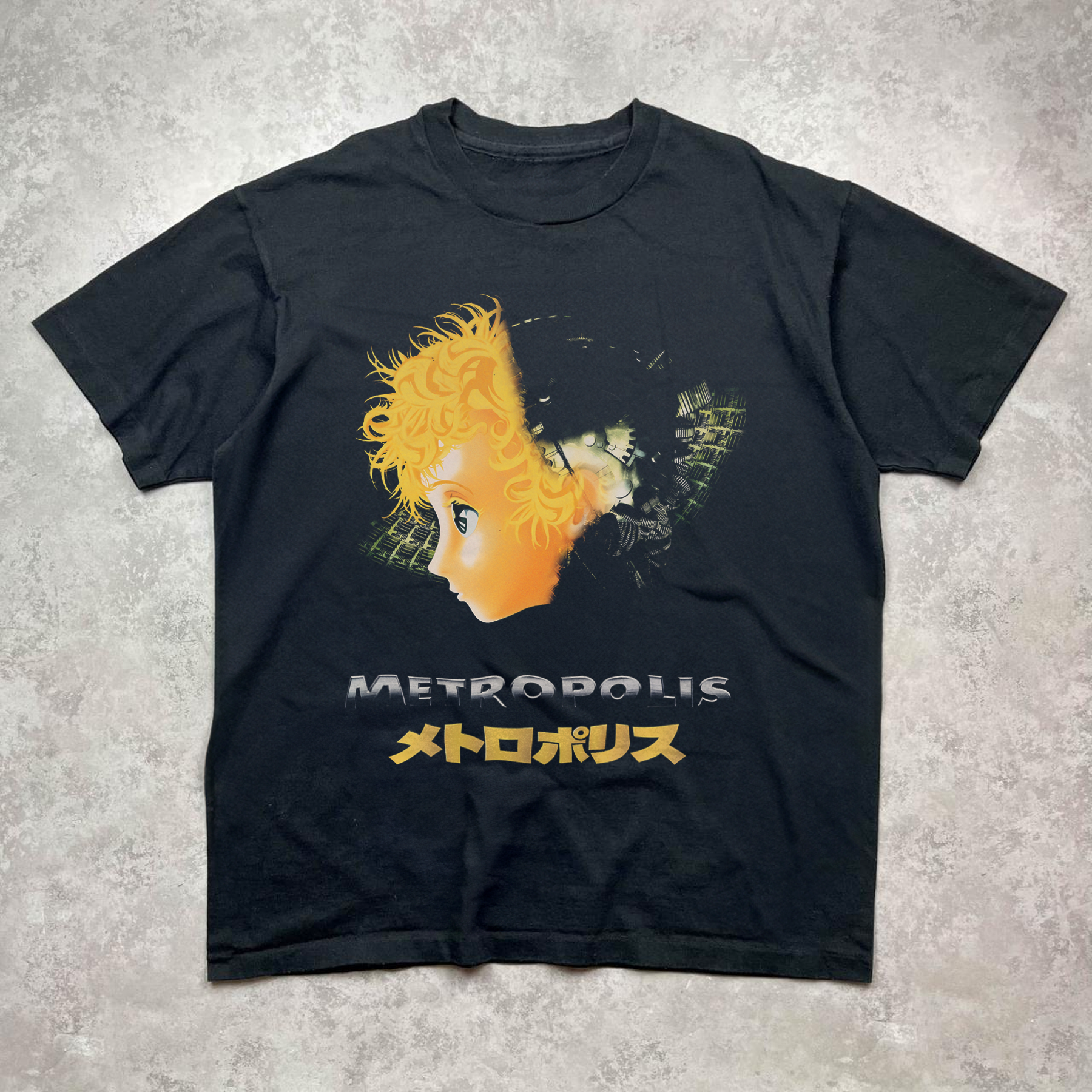 2001 Metropolis Japanese Graphic Black T-Shirt