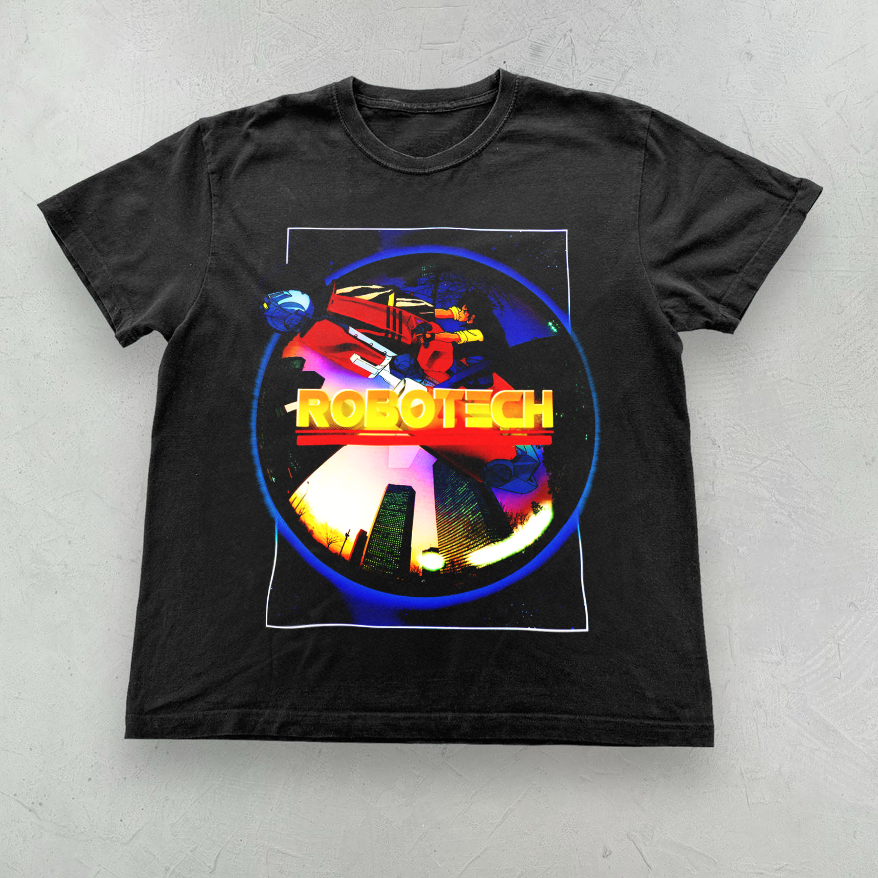 1986 Robotech Movie Black Promo Tee