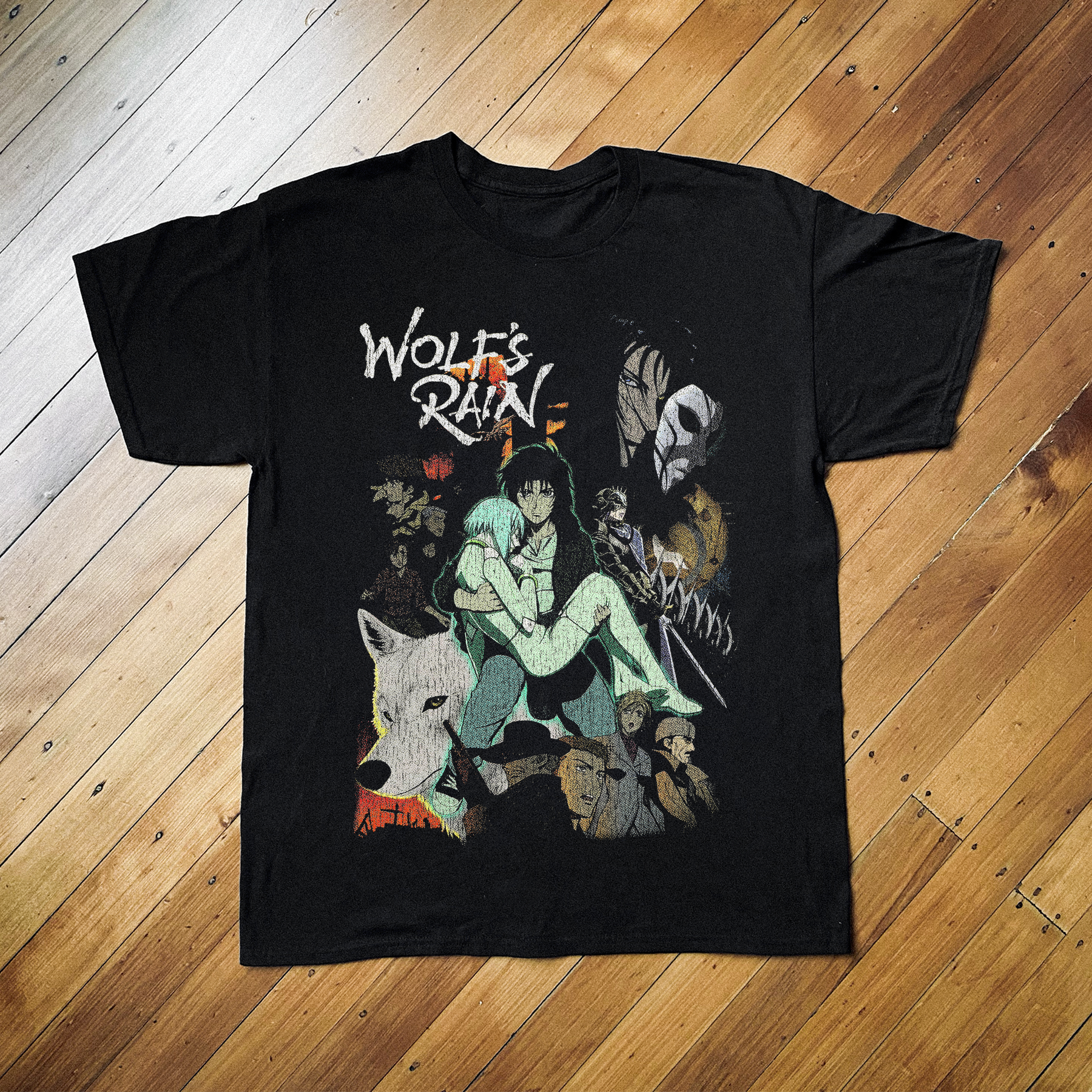 Wolf's Rain Anime Black T-Shirt (2003)